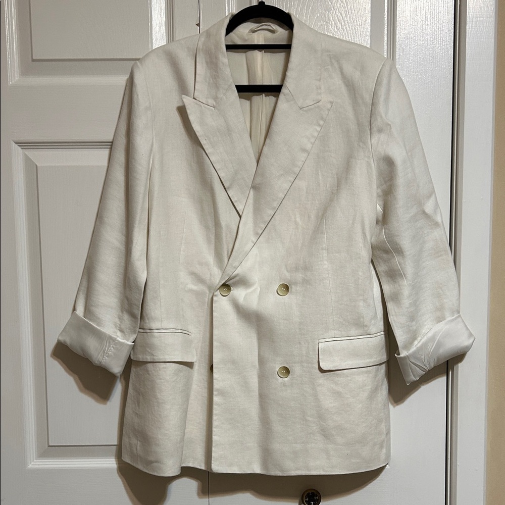 & Other Stories Cream Linen Blazer